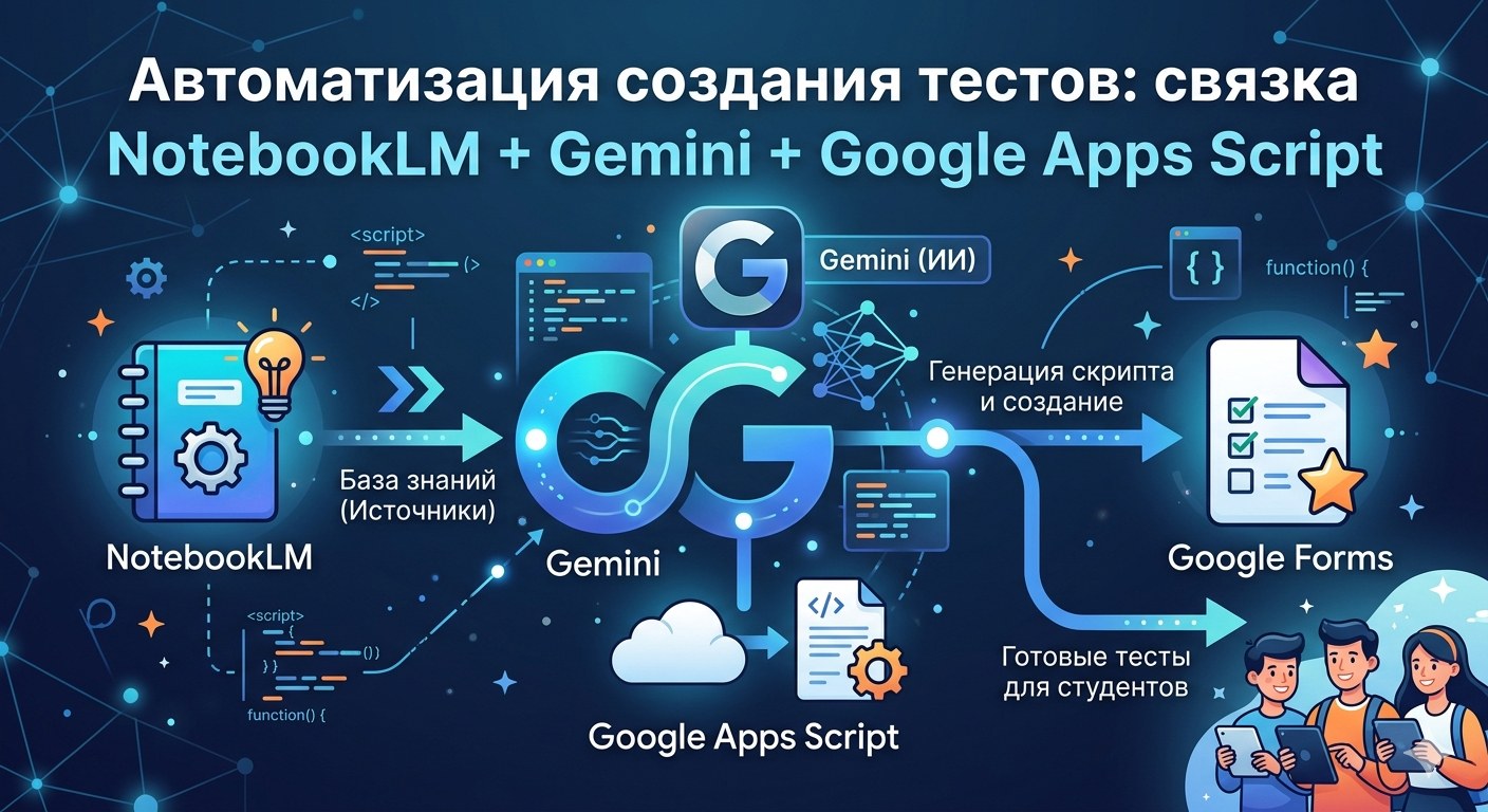 Создаём тесты за минуты: NotebookLM, Gemini и Apps Script в действии